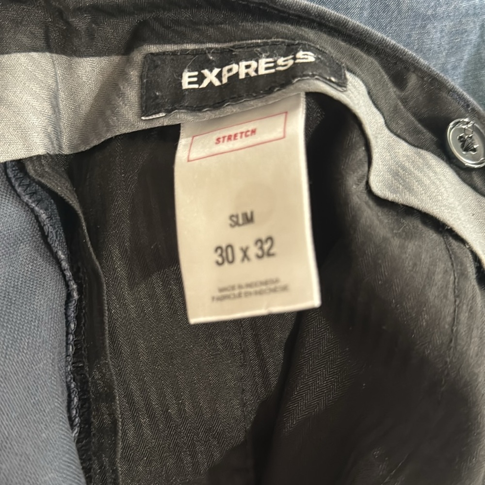 Express Men’s Stretch Sim Trousers - Navy (30 x 32) - Picture 4 of 4